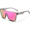 Transparent Grey Frame & Pink Mirrored Lens