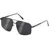 imageFEISEDY Vintage Polarized Aviator Sunglasses Men Women Classic American Gradient Lens UV400 Protection B0273Black Framed and Black Gray Lens