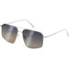Silver Framed and Blue Gray Gradient Yellow Lens