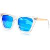 Clear Frame/Blue Mirrored Lenses