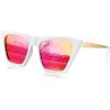 White Frame/Red Mirrored Lenses
