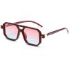 025 Dark Red Frame & Pink Blue Lens