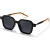 imageFEISEDY Vintage Square Sunglasses Men Women Classic Retro Trendy Large Frame UV400 Sun Glasses B0154001 Black