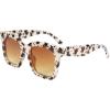 imageFEISEDY Vintage Women Butterfly Sunglasses Designer Luxury Square Gradient Sun Glasses Shades B2486Camo Sand