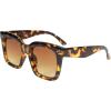 imageFEISEDY Vintage Women Butterfly Sunglasses Designer Luxury Square Gradient Sun Glasses Shades B2486Leopard