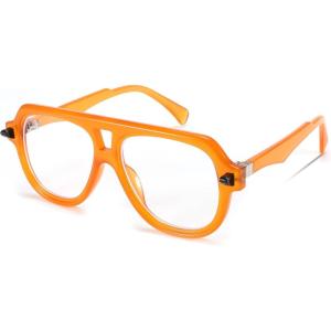FEISEDY Aviator Frame Glasses for Women Men Blue Light Blocking Glasses Anti Glare Computer Eyeglasses B0039(Orange)