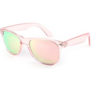 FEISEDY Classic Square Retro Polarized Sunglasses Women Men 80s Sun Glasses Trendy UV400 B1858(Pink Frame & Pink Mirror Lens)