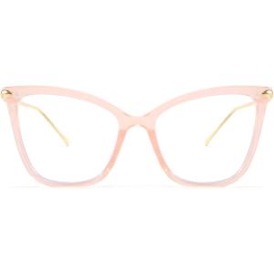 FEISEDY Oversized Cat Eye Glasses Frame Blue Light Blocking Eyewear for Women B2589(003 Pink)