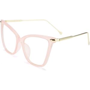 FEISEDY Oversized Cat Eye Glasses Frame with Clear Lenses Eyewear for Women B2460(Pink)