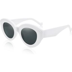 FEISEDY Oversized Cat Eye Sunglasses for Women Retro Thick Frame Oval Cateye Shades UV400 Sunnies B9068