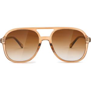 FEISEDY Retro Aviator Sunglasses Women Men Classic Square Shades Trendy Sun Glasses UV400 Protection B2394(003 Brown – Gradient Tea)