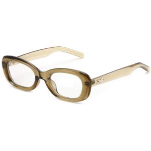 FEISEDY Retro Oval Blue Light Blocking Glasses for Women Nerd Fake Glasses Y2k Small Eyewear Frame B0229(Olive Green)