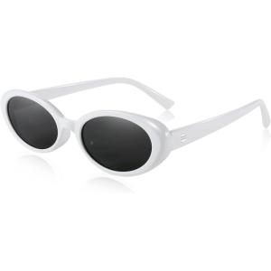 FEISEDY Retro Oval Sunglasses for Women Men 90s Small Oval Round Shades UV400 Protection Sunnies B9072