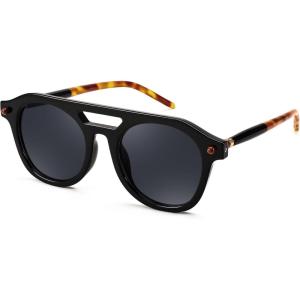 FEISEDY Retro Square Aviator Sunglasses Womens Mens Trendy 70s Vintage Stylish Frame UV400 Sun Glasses B0051(002 – Black Leopard)