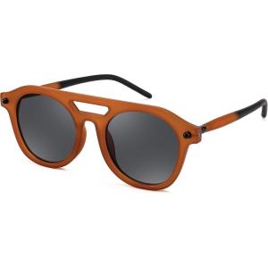 FEISEDY Retro Square Aviator Sunglasses Womens Mens Trendy 70s Vintage Stylish Frame UV400 Sun Glasses B0051(003 – Orange Black)