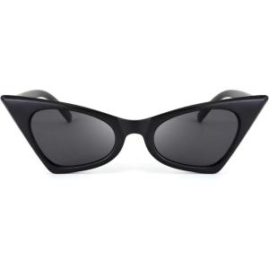 FEISEDY Small Cat Eye Sunglasses Vintage Square Shade Women Eyewear B2291(Black)