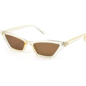 FEISEDY Small Cat Eye Sunglasses Vintage Square Shade Women Eyewear B2291(Champagne / Tea Lens)