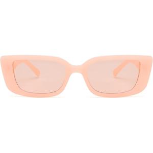 FEISEDY Small Rectangle Sunglasses for Women Men Vintage Trendy Y2K Rectangular Sunglasses B9066(Pink)