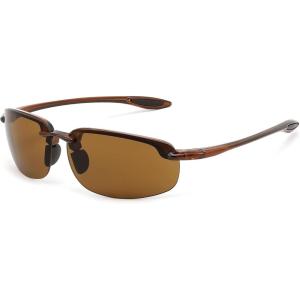 FEISEDY Sports Sunglasses for Men Women TR90 Rimless Frame for Running Fishing Driving B0349(Brown)