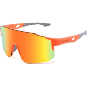 FEISEDY Sports Sunglasses for Men, Women and Teens – Baseball, Biking, Cycling UV400 Protection B2388(003-orange)