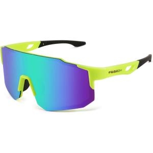 FEISEDY Sports Sunglasses for Men, Women and Teens – Baseball, Biking, Cycling UV400 Protection B2388(004-fluorescence Green)