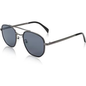 FEISEDY Sunglasses Aviator Men Women 70s Sun Glasses Square Frame UV400 Protection B2953(Grey Frame & Grey Lens)