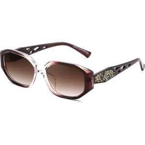 FEISEDY Sunglasses for Women Men, Retro Trendy Shiny Style, Small Narrow Rectangle Shades, UV400 B0247(Gradual Brown)
