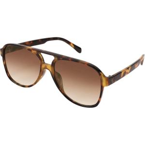 FEISEDY Vintage Retro 70s Plastic Aviator Sunglasses Women Men Classic Large Squared Frame B2751(Leopard)