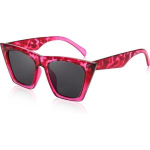 FEISEDY Vintage Square Cat Eye Sunglasses Women Trendy Cateye Sunglasses B2473(Rose Havana)
