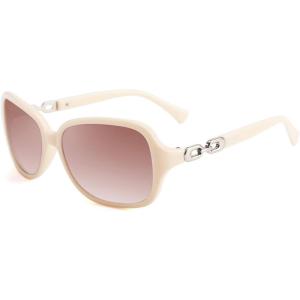 FEISEDY Vintage Square Polarized Sunglasses for Women UV400 Travel Driving Fashion Arcuate Sunglasses B2526(Beige)