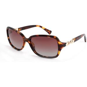 FEISEDY Vintage Square Polarized Sunglasses for Women UV400 Travel Driving Fashion Arcuate Sunglasses B2526(Leopard)