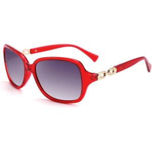 FEISEDY Vintage Square Polarized Sunglasses for Women UV400 Travel Driving Fashion Arcuate Sunglasses B2526(Wine Red)