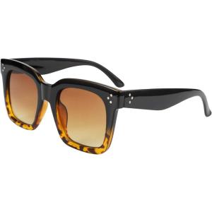 FEISEDY Vintage Women Butterfly Sunglasses Designer Luxury Square Gradient Sun Glasses Shades B2486(Black-leopard)