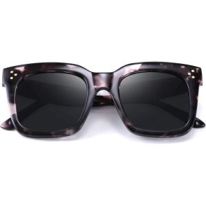 FEISEDY Vintage Women Butterfly Sunglasses Designer Luxury Square Gradient Sun Glasses Shades B2486(Grey Leopard Camo)