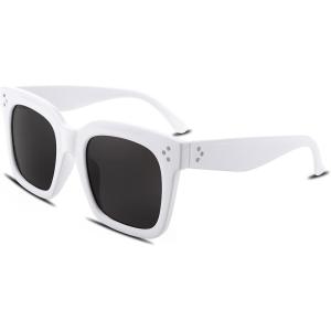 FEISEDY Vintage Women Butterfly Sunglasses Designer Luxury Square Gradient Sun Glasses Shades B2486(White)