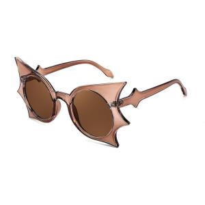 FEISEDY Women Men Funny Sunglasses, Butterfly Shaped Bat Shades for Halloween and Party B4142(Brown)