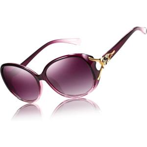 FEISEDY Women Oversized Polarized Sunglasses Ladies Large Shades Classic Fox Sunglasses B2730(Purple)