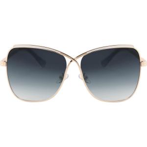 FEISEDY Womens Cute Sunglasses Oversized Butterfly X Shape Design Cateye Lady Sunglasses B2738(Golden Frame & Gradual Grey Lens)