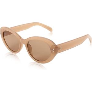 FEISEDY Y2k Oval Sunglasses Womens Thick Bold Retro Clout Goggles Round Cateye Shades B2313(003 Tea | Tea Lens)