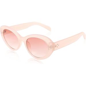 FEISEDY Y2k Oval Sunglasses Womens Thick Bold Retro Clout Goggles Round Cateye Shades B2313(004 Pink | Pink Lens)