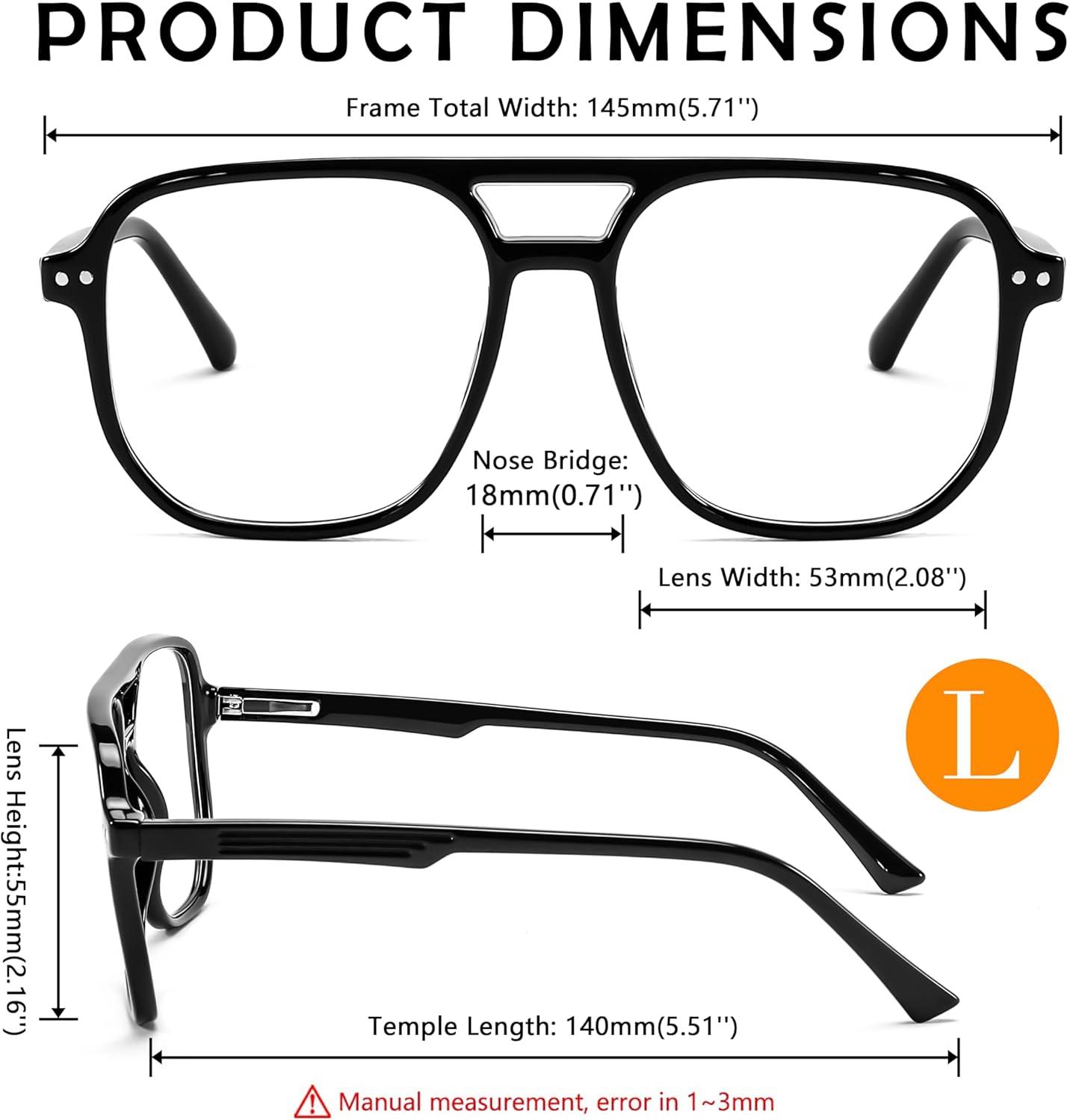 imageFEISEDY Aviator Eyewear Frames Polarized UV Protection Magnetic Clip on Sunglasses for Men Women Retro Clear Eyeglasses B0112