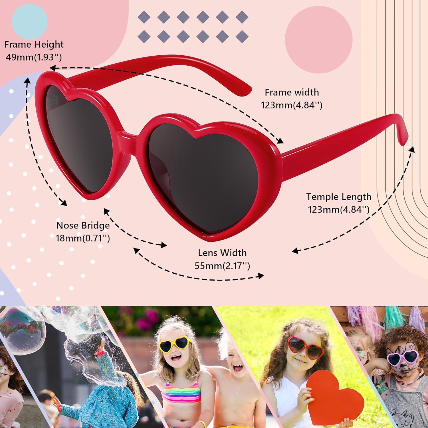 imageFEISEDY Heart Shaped Polarized Sunglasses Kids for Toddler Girls Age 310 Shaped Cute Fashion Sunnies B0077Red