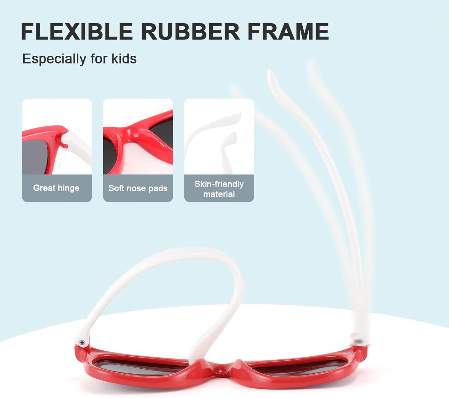imageFEISEDY Kids Polarized Sunglasses Rubber Frame Children Sun Glasses UV400 Fashion Boys Girls Age 312 with Boxes B2830