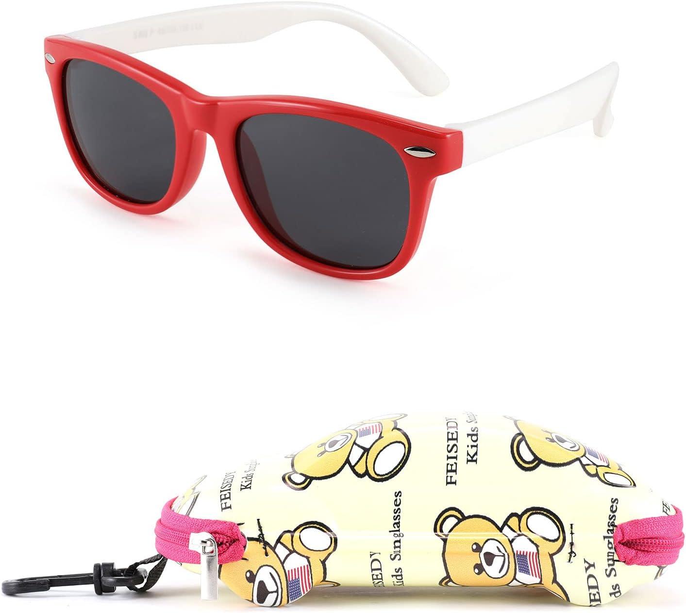 imageFEISEDY Kids Polarized Sunglasses Rubber Frame Children Sun Glasses UV400 Fashion Boys Girls Age 312 with Boxes B2830
