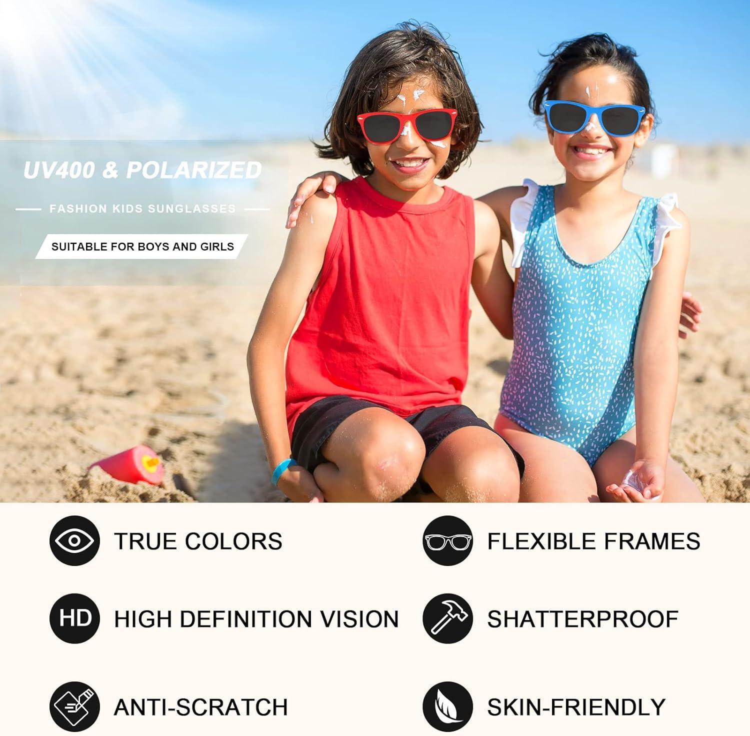 imageFEISEDY Kids Polarized Sunglasses Rubber Frame Children Sun Glasses UV400 Fashion Boys Girls Age 312 with Boxes B2830