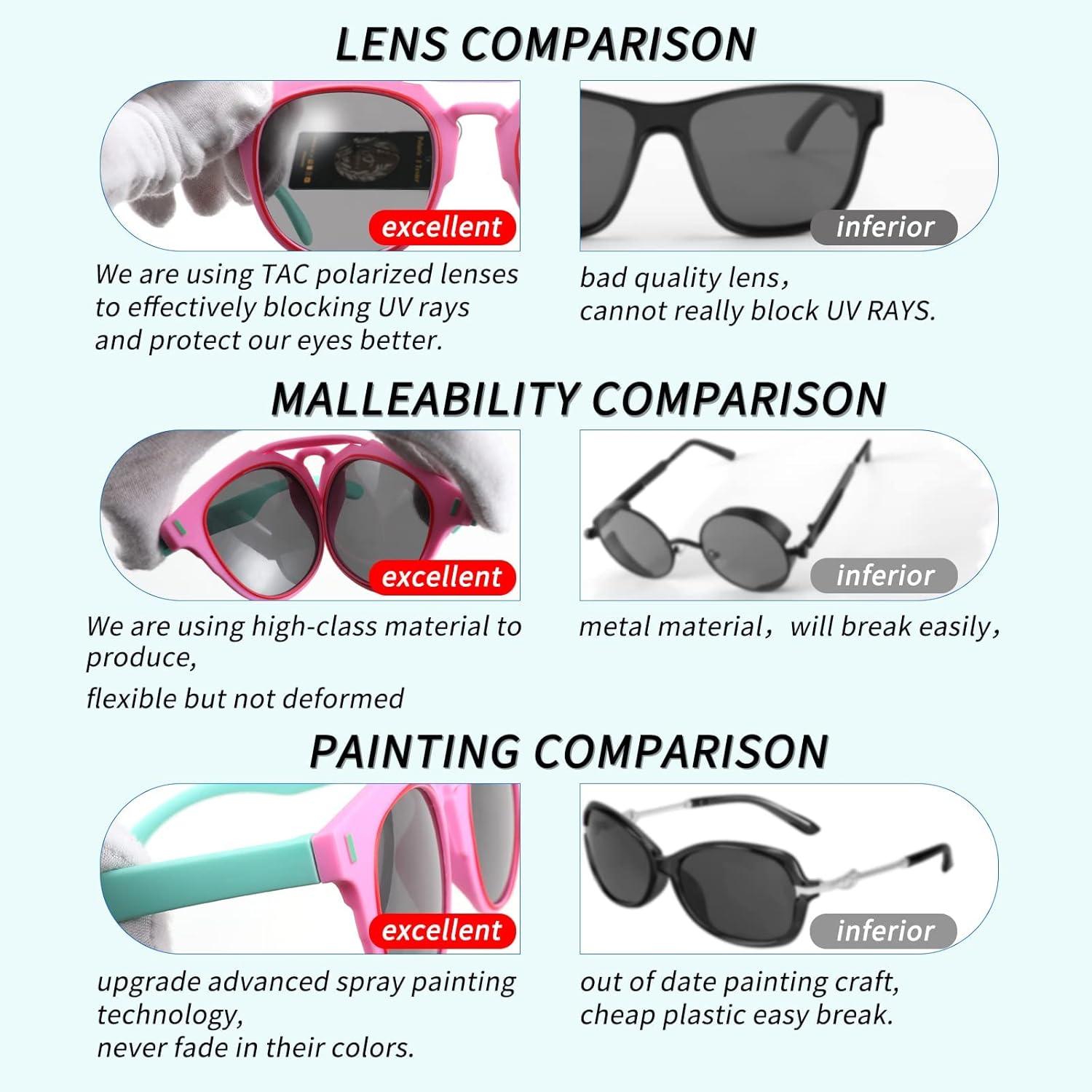 imageFEISEDY Kids Polarized Sunglasses for Girls Boys Sunglasses Rubber Round Frame UV400 Age 512 B2818005blue FramePolarized Lens