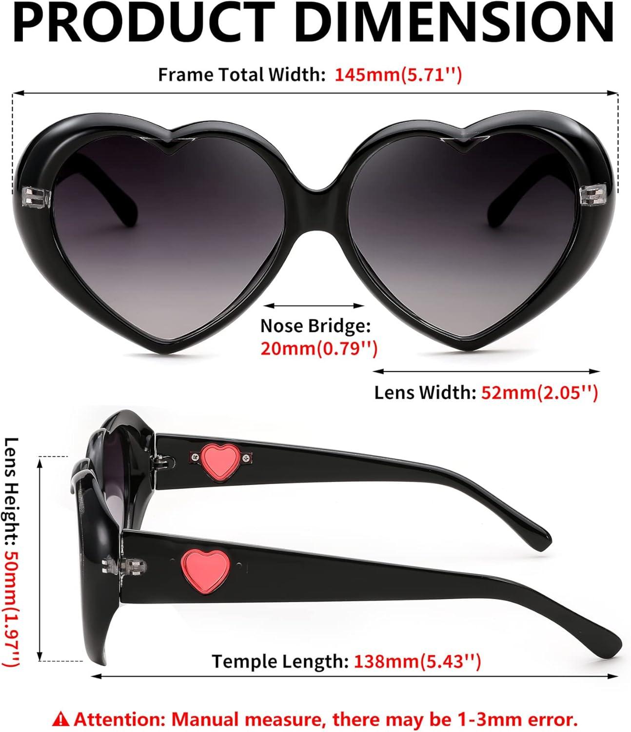imageFEISEDY Love Heart Shaped Sunglasses for Women Fashion Cute Style Retro Glasses B2341