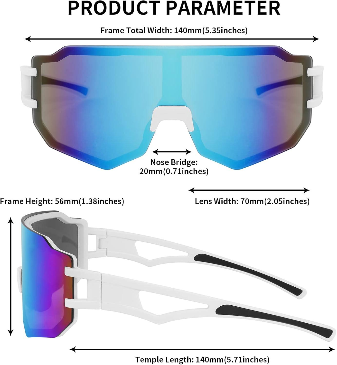 imageFEISEDY Sports Cycling Glasses Men Fashion Mirrored Bicycle Sunglasses One Piece Rimless Lens B2867