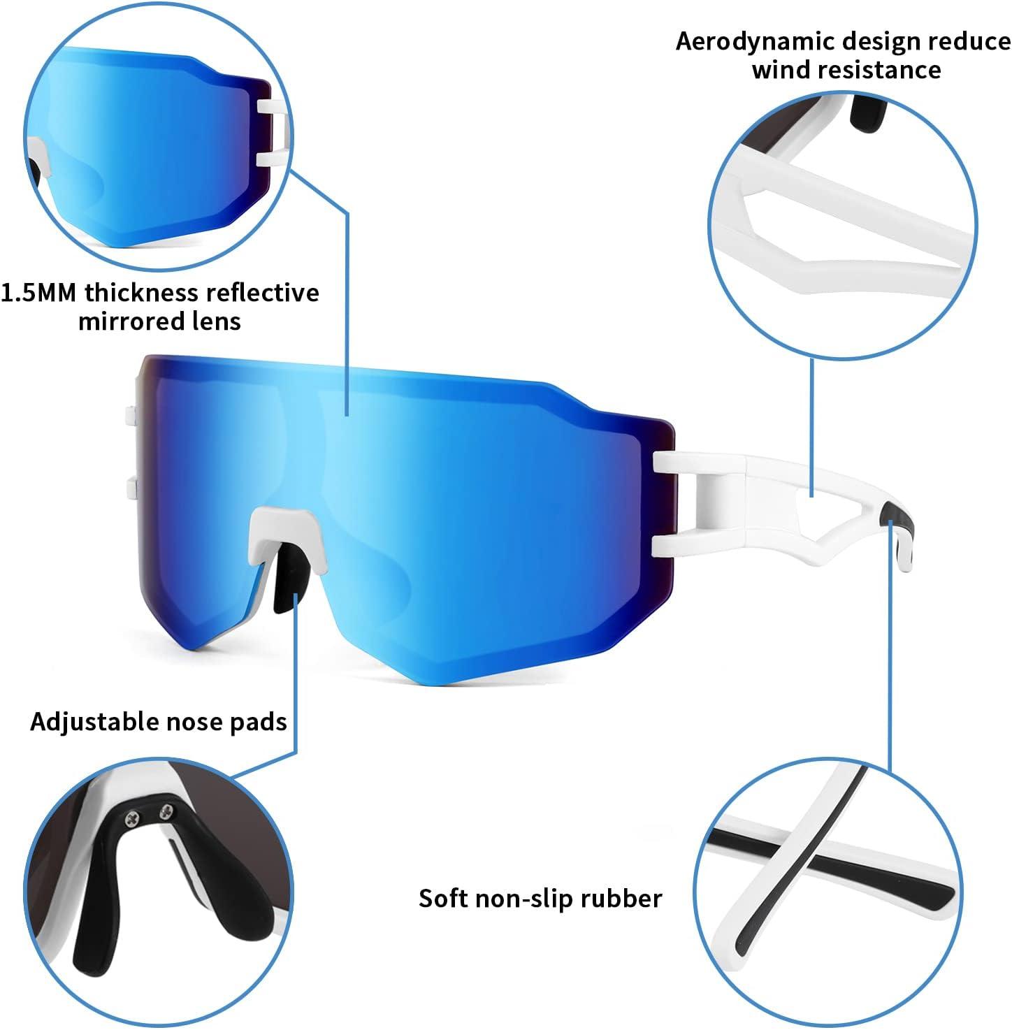 imageFEISEDY Sports Cycling Glasses Men Fashion Mirrored Bicycle Sunglasses One Piece Rimless Lens B2867