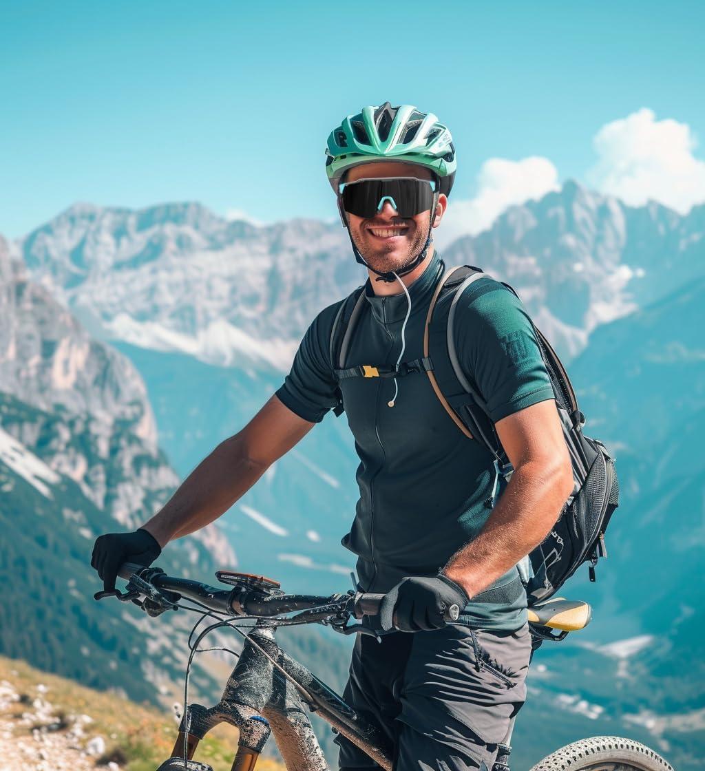 imageFEISEDY Sports Sunglasses for Men WomenDriving Fishing Cycling Mountain Sunglasses UV400 Protection B014902 Blue Frame Grey Lens
